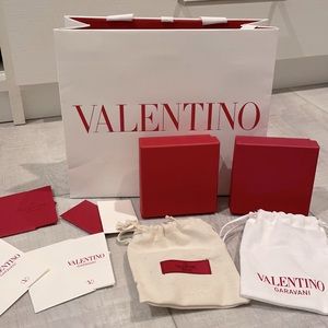 Valentino shopping bag, Valentino jewelry boxes, bags and product cards